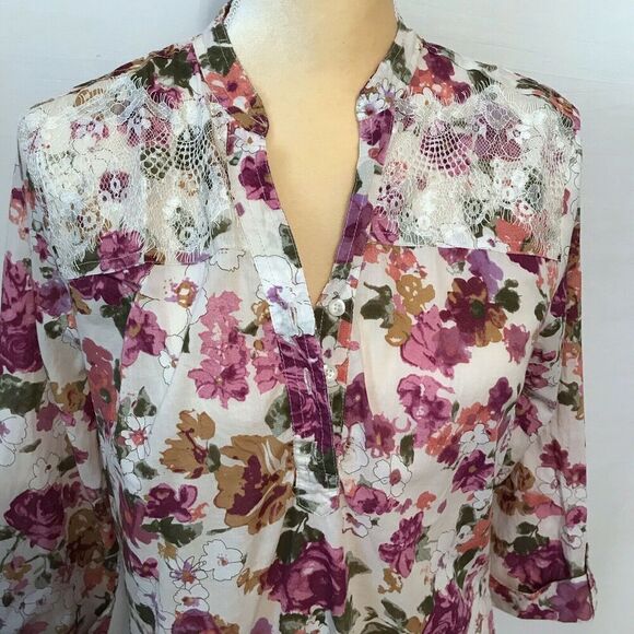 Krazy Kat Floral Blouse Women M - Picture 4 of 8